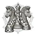 Bishop chess piece, abstract interpretation tattoo design idea