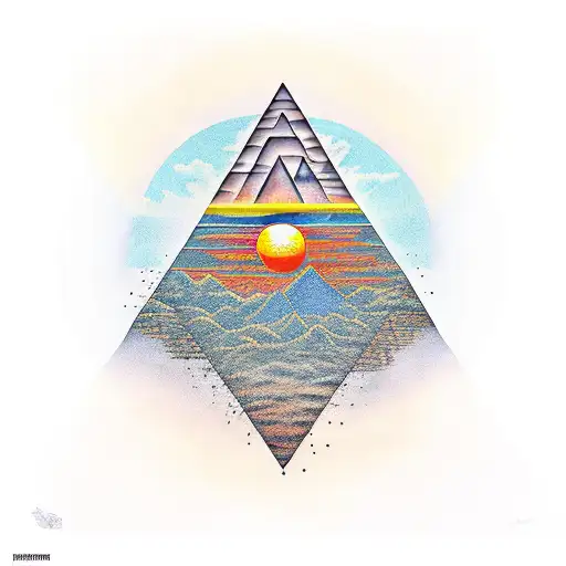 Anubis RA pyramide Sonnenuntergang  tattoo design idea