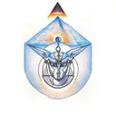 Anubis RA pyramide Sonnenuntergang  tattoo design idea