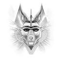 Anubis RA pyramide Sonnenuntergang  tattoo design idea