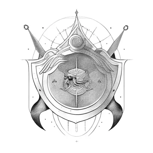shield of achilles tattoo design idea