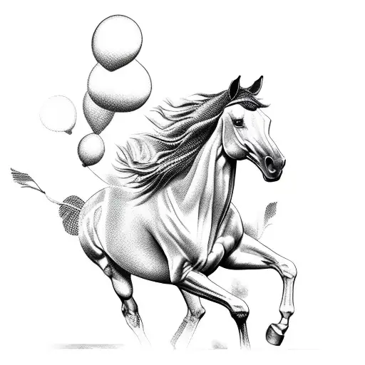 Horse Running tattoo design idea