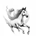 Horse Running tattoo design idea