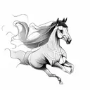 Horse Running tattoo design idea