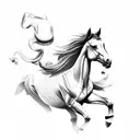 Horse Running tattoo design idea