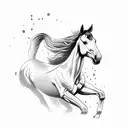 Horse Running tattoo design idea