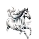 Horse Running tattoo design idea
