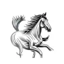 Horse Running tattoo design idea