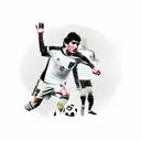 A realistic depiction of a soccer field with the client's favorite players, Maradona and Zico, facing each other tattoo design idea