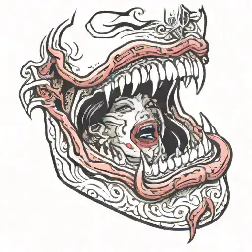 The mouth of megan fox in jennifer's body when she burns her tongue  tattoo design idea