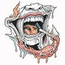 The mouth of megan fox in jennifer's body when she burns her tongue  tattoo design idea