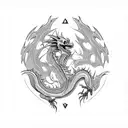 skeleton dragon tattoo design idea