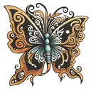 tribal butterfly tattoo design idea