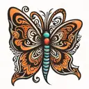 tribal butterfly tattoo design idea