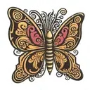 tribal butterfly tattoo design idea