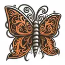 tribal butterfly tattoo design idea