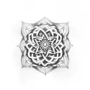 Hindu symbols small for knuckle tattoo design idea