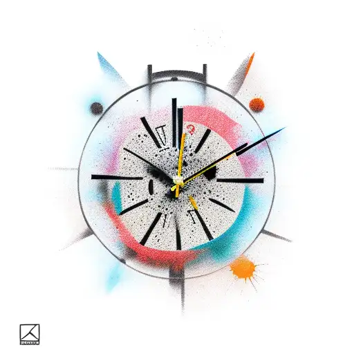 clock pointing at 11:28am tattoo design idea