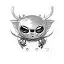 un écureuil dans le style de hollow knight tattoo design idea