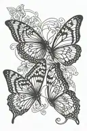 two butterflies flying tattoo design idea