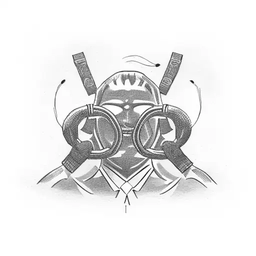 wrestler holding belt tattoo design idea