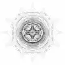 An abstract dotwork design depicting the concept of balance and harmony inspired by Stoicism and Hindu philosophy tattoo design idea