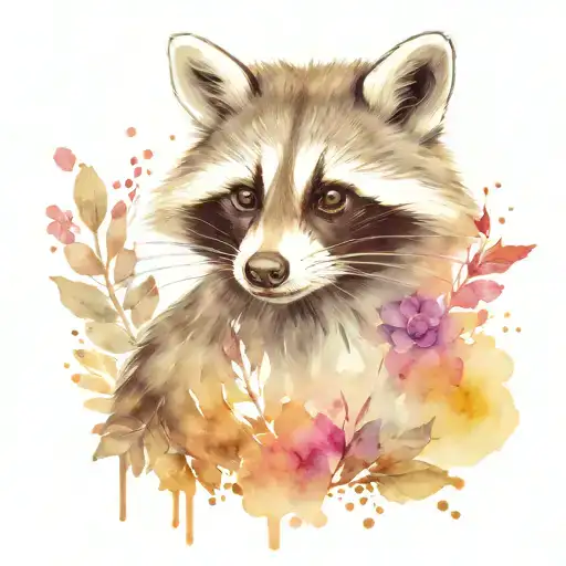raccoon tattoo design idea