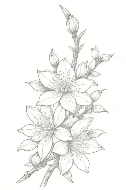 Almond Blossom tattoo design idea