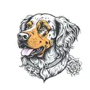 bull head with cocker spaniel tattoo design idea