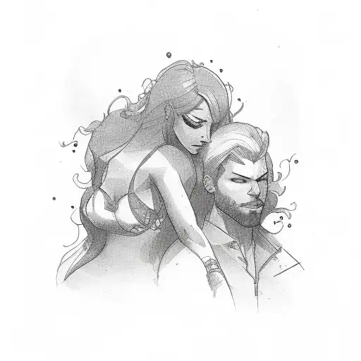 bisexual man simple symbol tattoo design idea