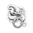 serpiente con espada y flores  tattoo design idea