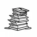 Stack of books on fire tattoo design idea