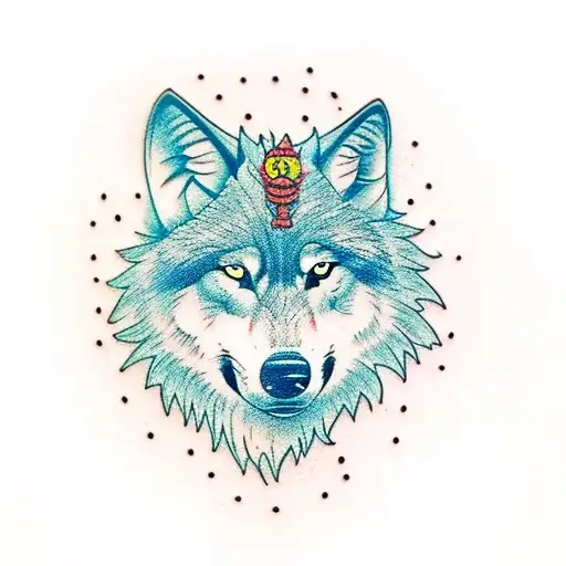Wolf,Dragon  tattoo design idea