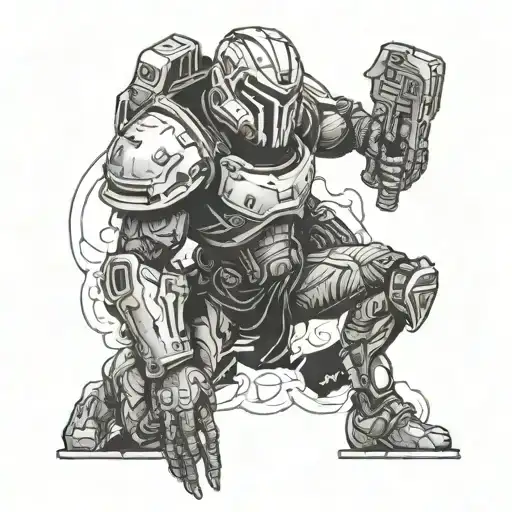 doom slayer tattoo design idea