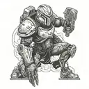 doom slayer tattoo design idea