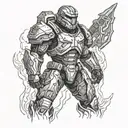 doom slayer tattoo design idea
