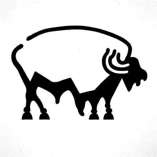 buffalo with black bar over eyes tattoo design idea