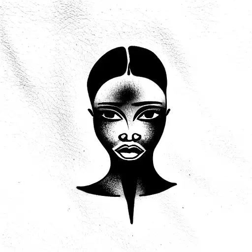 african woman with long neck tattoo design idea