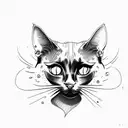 cat with third eye on forehead tattoo design idea