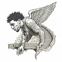 liangelo ball back tattoo with stairway to heaven tattoo design idea
