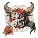 aries and a capricorn making a yin yang tattoo design idea