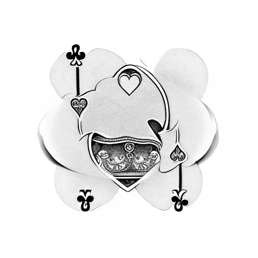 3 of hearts and ace of spades tattoo design idea