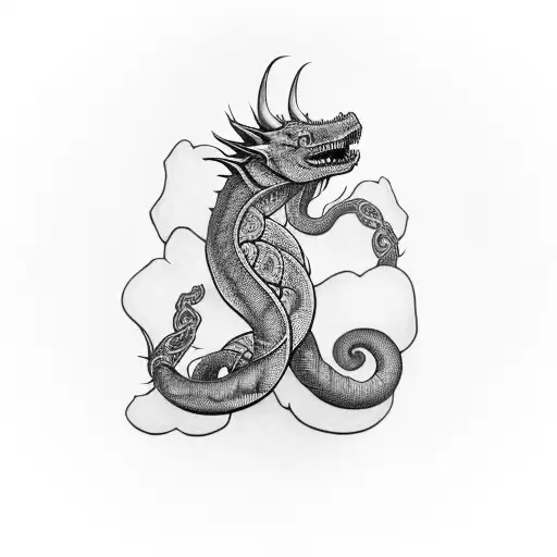 jormungandr realistic tattoo design idea