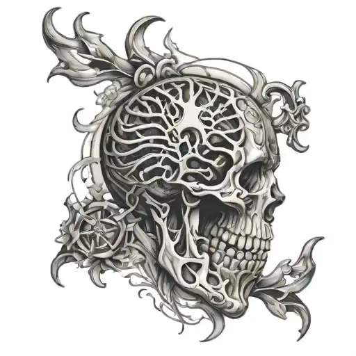 DaVinchi anatomy combined with intricate tattoo design idea