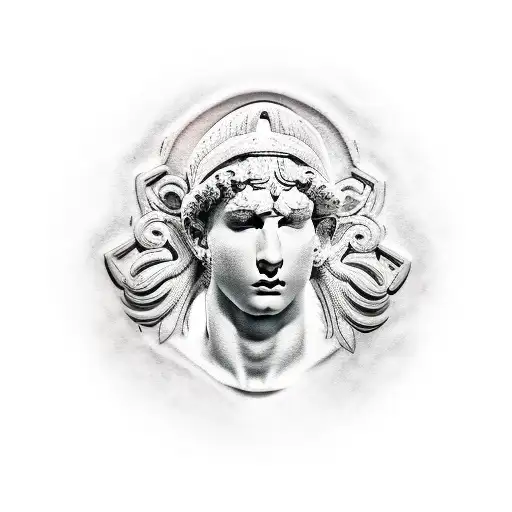 ancient Roman statue tattoo design idea