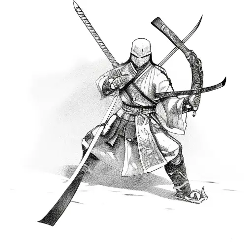 3 weapons an axe, a Katana and a Spear tattoo design idea