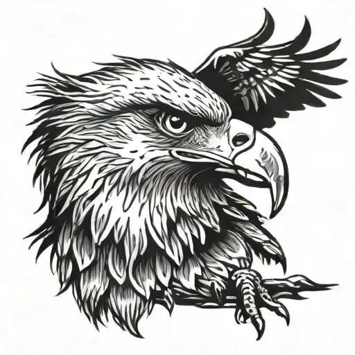realistic eagle tattoo design idea