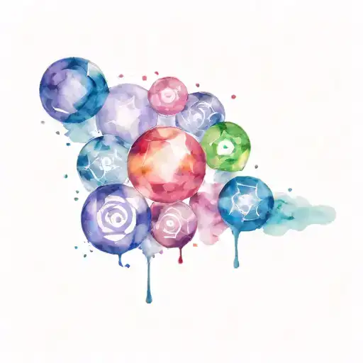 7 chakra balls lining up tattoo design idea