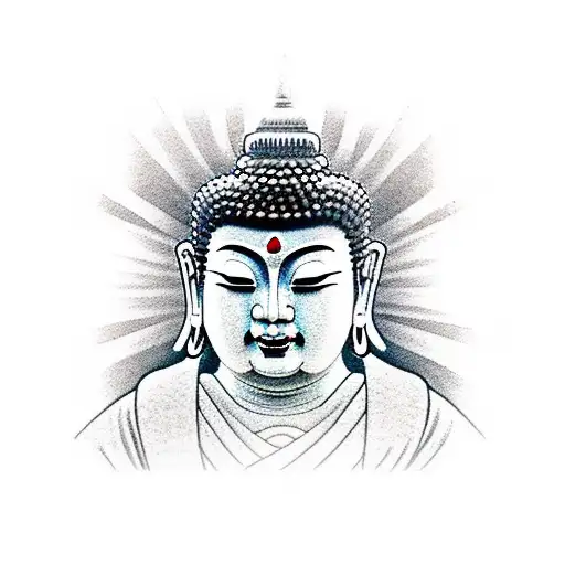 Japanese Buddha statue  tattoo design idea