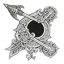 Spanish halberd tattoo design idea
